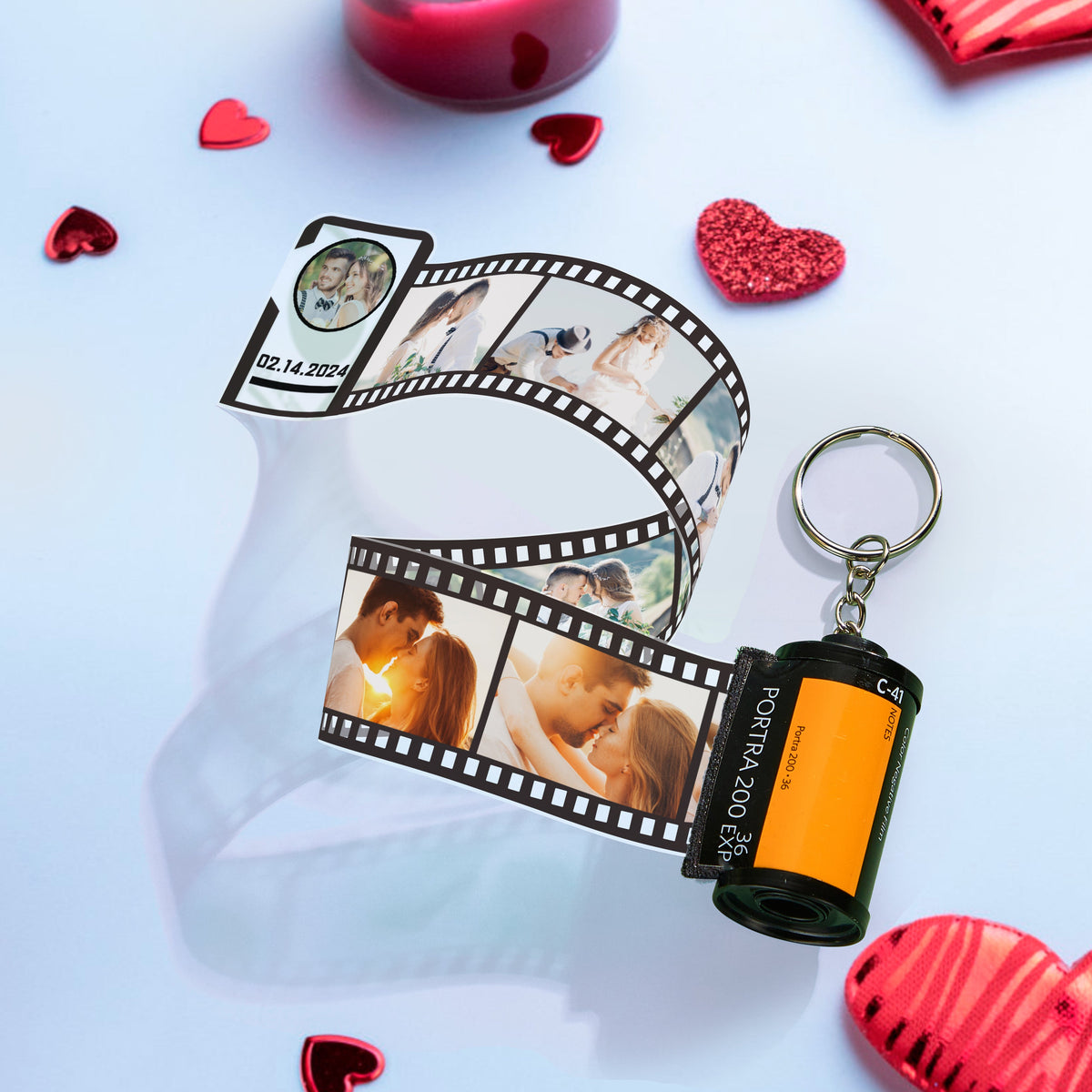 Custom Photo Film Roll Keychain With Text Memory Camera Keychain  Valentine's Day Gifts For Couples – Myphotokeyrings