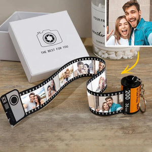 Custom Camera Roll Keychain Personalised Photo Engraved Film Roll Keychain  Anniversary Gift